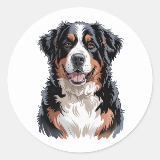 Berner Sennenhond  Ronde Sticker (Voorkant)