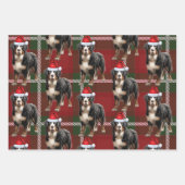 Berner Sennenhond Rood Groen Plaid Vakantie Inpakpapier Vel (Voorkant 2)