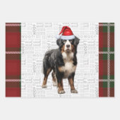 Berner Sennenhond Rood Groen Plaid Vakantie Inpakpapier Vel (Voorkant)