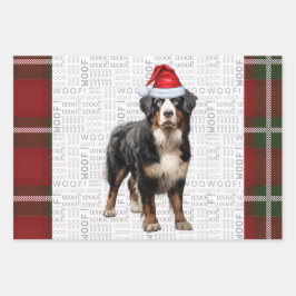 Berner Sennenhond Rood Groen Plaid Vakantie Inpakpapier Vel
