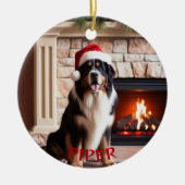 Berner Sennenhond Santa Hat Ornament (Voorkant)