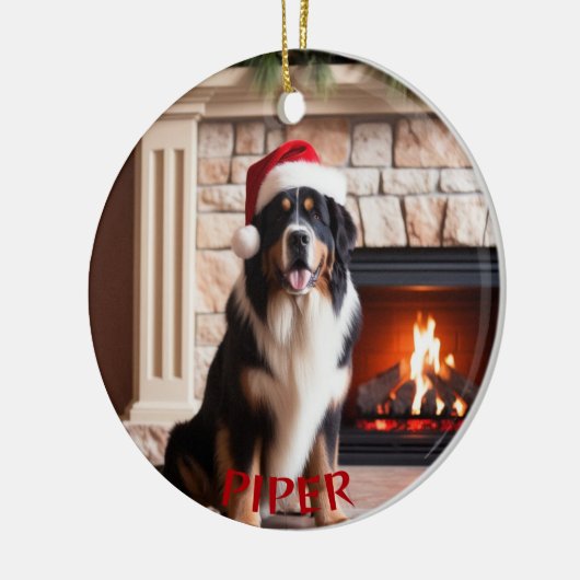 Berner Sennenhond Santa Hat Ornament (Links)