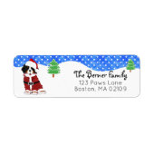 Berner Sennenhond Santa Paws Vakantie Etiket (Voorkant)