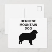 Berner Sennenhond Silhouet met naam Briefkaart (Voorkant / Achterkant)