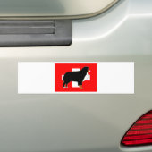 berner sennenhond silhouet op vlag roest bumpersticker (Op auto)