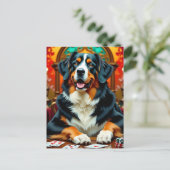Berner Sennenhond speelt Poker Briefkaart (Staand voorkant)