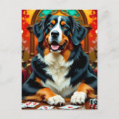 Berner Sennenhond speelt Poker Briefkaart (Voorkant)