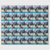Berner Sennenhond Strand Surfschilderkunst Cadeaupapier (Vlak)