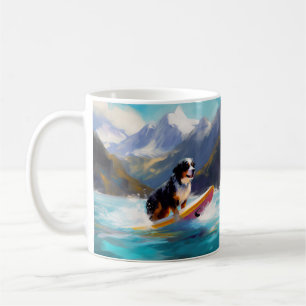Berner Sennenhond Strand Surfschilderkunst Koffiemok