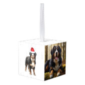 Berner Sennenhond Twee foto kerstvakantie Decoratie (Achter hoekig)