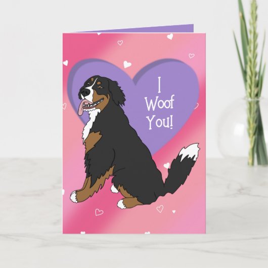 Berner Sennenhond Valentijnsdag Bedankkaart (Voorkant)