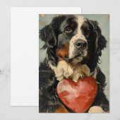 Berner sennenhond Valentijnsdag Feestdagenkaart (Voorkant / Achterkant)
