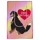 Berner Sennenhond Verjaardag Medium Cadeauzakje (Achterkant)