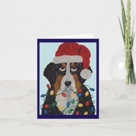  Berner Sennenhond Verward In Kerstverlichting  (Voorkant)