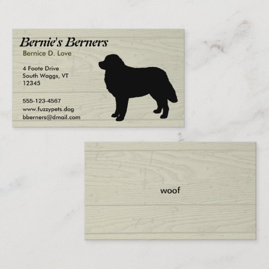 Berner Sennenhond Visitekaartje (Voorkant / Achterkant)