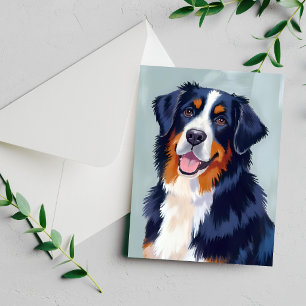 Berner Sennenhond Waterverf Huisdierkaart