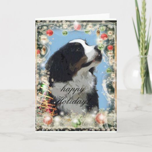 Berner Sennenhond wenskaart Feestdagen Kaart (Voorkant)