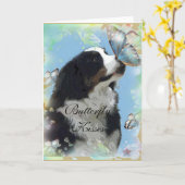Berner Sennenhond wenskaart Kaart (Gele Bloem)