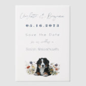 Berner Sennenhond Wildflowers Save the Date Vellum Uitnodigingen (Voorkant)