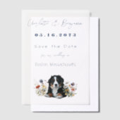Berner Sennenhond Wildflowers Save the Date Vellum Uitnodigingen (Offset)