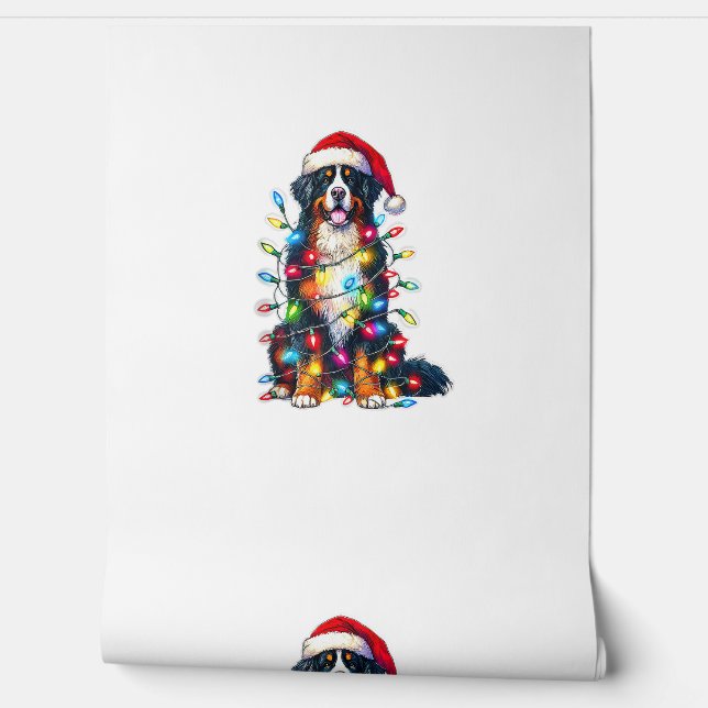 Berner Sennenhond x kerstverlichting Behang (Afrollen)
