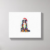 Berner Sennenhond x kerstverlichting Canvas Afdruk (Voorkant)