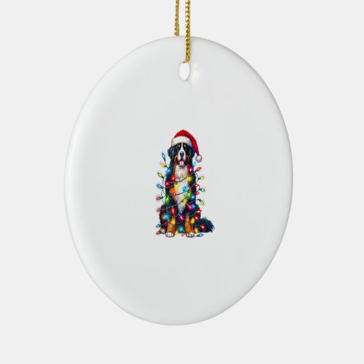 Berner Sennenhond x kerstverlichting Keramisch Ornament (Rechts)