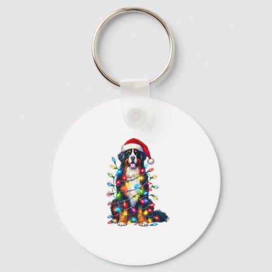 Berner Sennenhond x kerstverlichting Sleutelhanger (Voorkant)