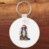 Berner Sennenhond x kerstverlichting Sleutelhanger (Voorkant)