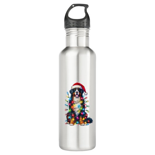 Berner Sennenhond x kerstverlichting Waterfles (Voorkant)