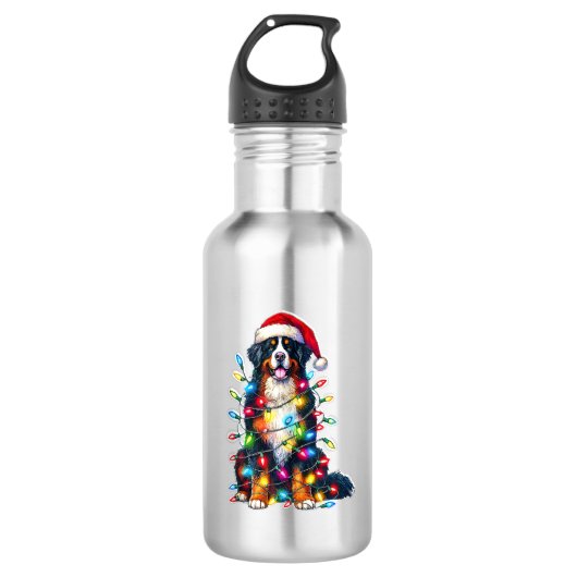 Berner Sennenhond x kerstverlichting Waterfles (Voorkant)