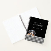 Berner Sennenhond Zwart Wit Gingham Custom Notitieboek (Binnen)