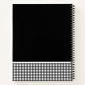 Berner Sennenhond Zwart Wit Gingham Custom Notitieboek (Achterkant)