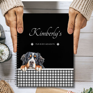 Berner Sennenhond Zwart Wit Gingham Custom Notitieboek