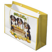 Berner Sennenhonden die een limonade stand runnen Groot Cadeauzakje (Voorkant Gekanteld)