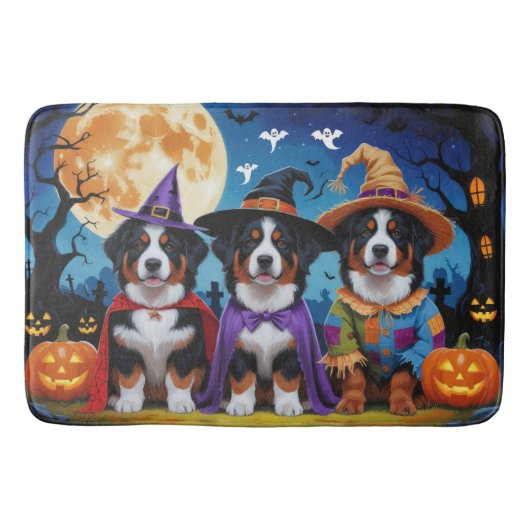 Berner Sennenhonden Pompoen Halloween Grappig Badmat (Voorkant)