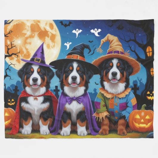 Berner Sennenhonden Pompoen Halloween Grappig Fleece Deken (Voorkant (Horizontaal))