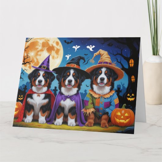 Berner Sennenhonden Pompoen Halloween Grappig Kaart (Voorkant)
