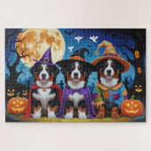 Berner Sennenhonden Pompoen Halloween Grappig Legpuzzel (Horizontaal)