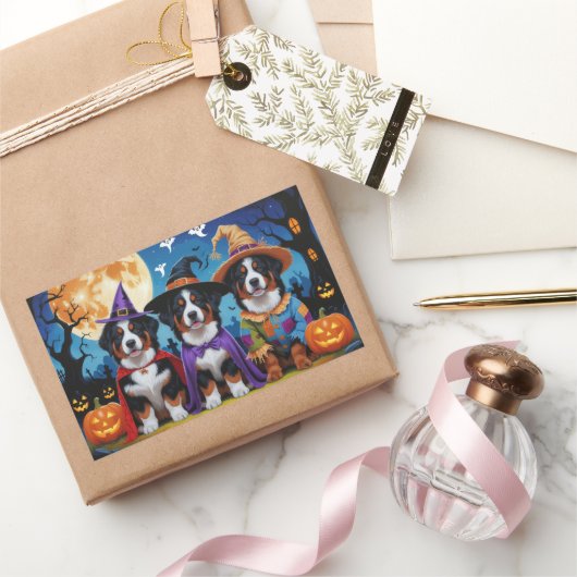 Berner Sennenhonden Pompoen Halloween Grappig Rechthoekige Sticker (Geschenken)