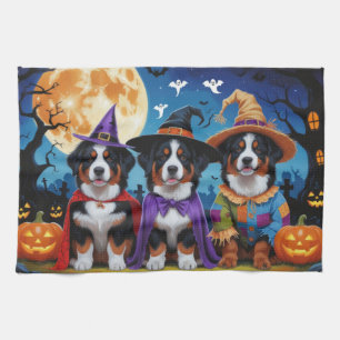 Berner Sennenhonden Pompoen Halloween Grappig Theedoek