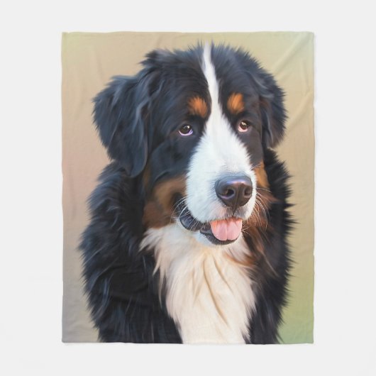 Berner Sennenhund Fleece Deken (Voorkant)