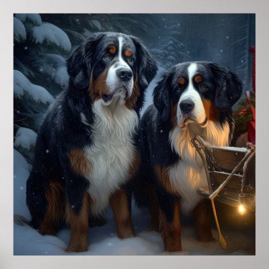 Berner Sneeuwslede Kerstdecoratie Poster (Voorkant)