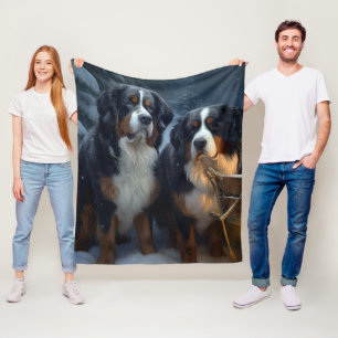 Berner Sneeuwslee Christmas decoratie  Fleece Deken