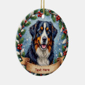 Berners honden Kerstmis Keramisch Ornament (Rechts)