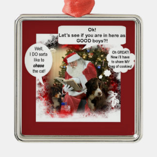 Berners met Santa Metalen Ornament