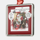 Berners met Santa Metalen Ornament (Links)