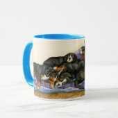 Berners op een quilt mok (Voorkant links)