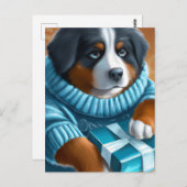 Berners Sennenhond Met Blauwe Ogen En Geschenk Briefkaart (Voorkant / Achterkant)