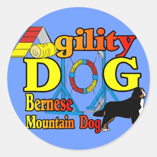 Bernese Agility Gifts Ronde Sticker (Voorkant)